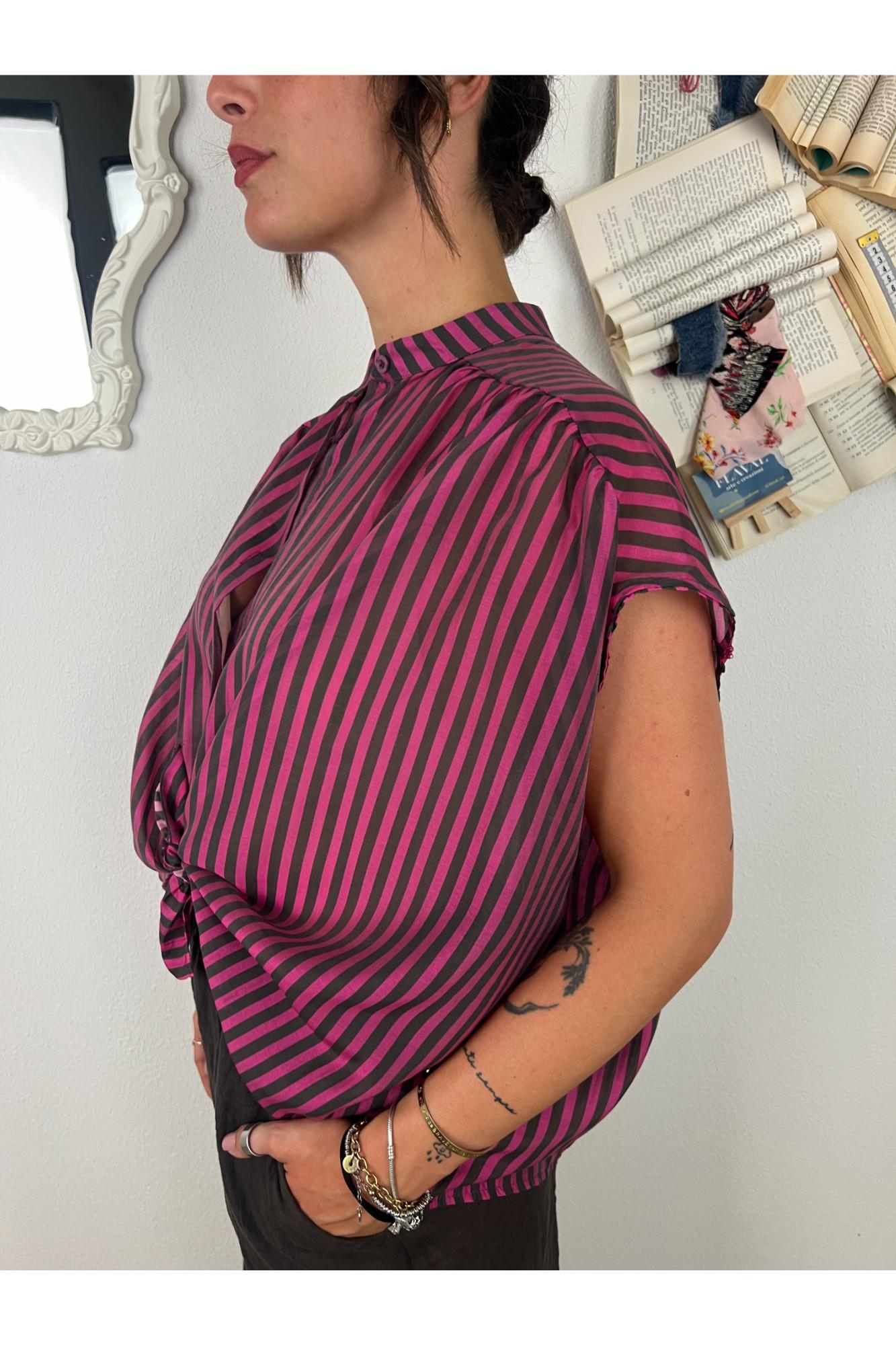 METOO Camicia rigata Metoo Fuxia
