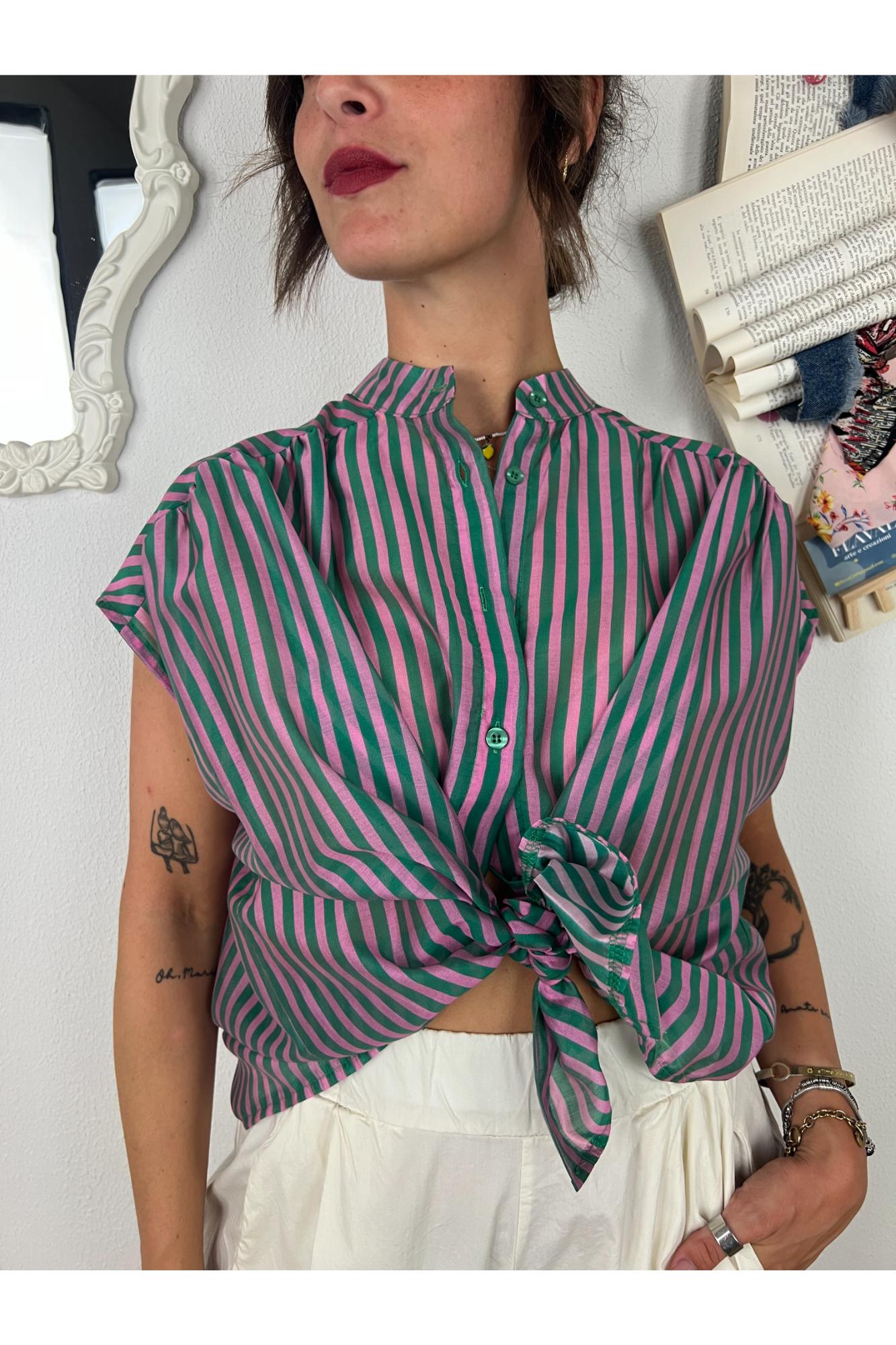 METOO Camicia rigata Metoo Verde