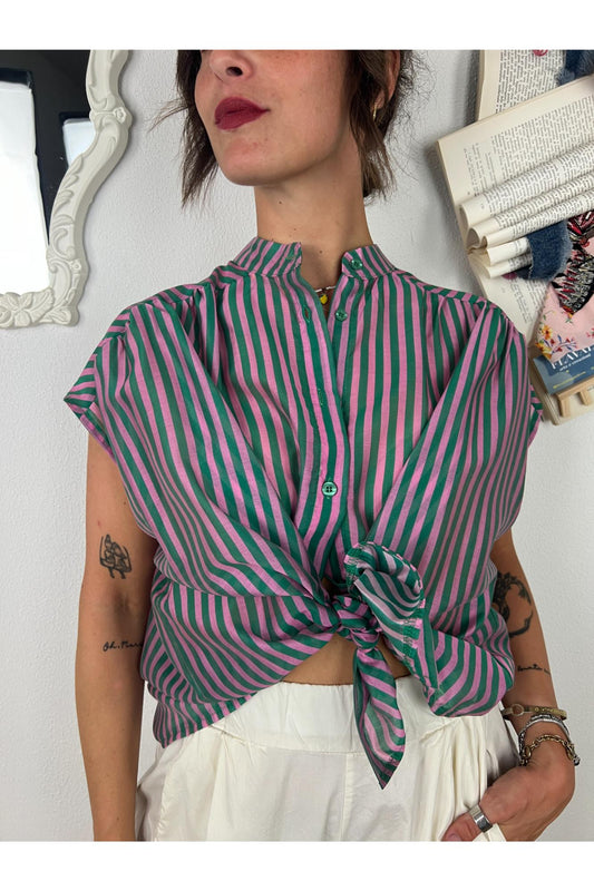 METOO Camicia rigata Metoo Verde