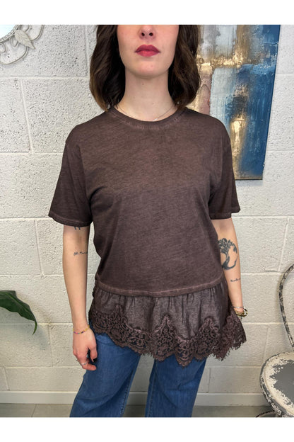 METOO T-shirt con pizzo Metoo Moro