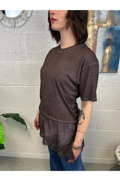METOO T-shirt con pizzo Metoo Moro