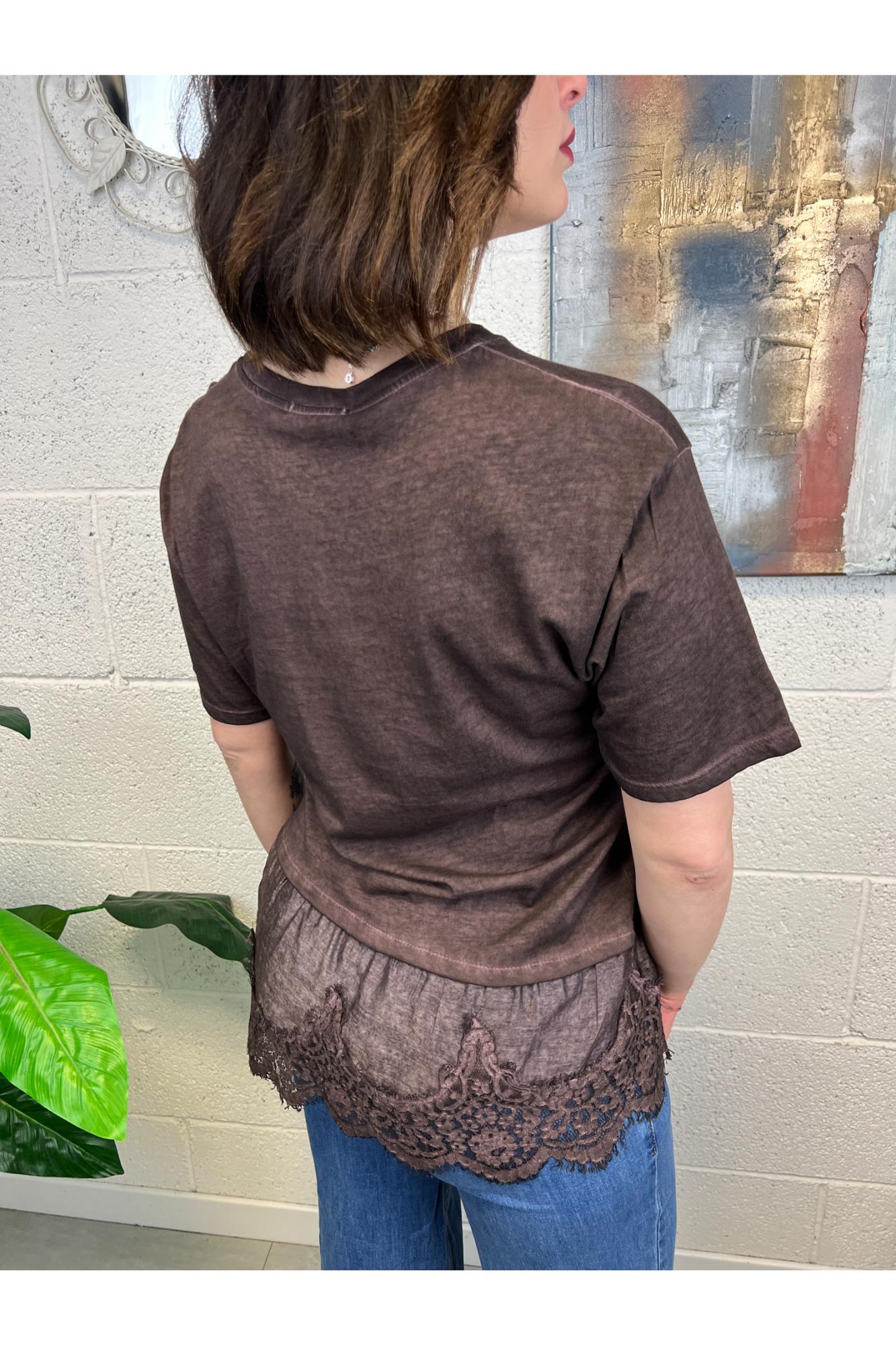 METOO T-shirt con pizzo Metoo Moro