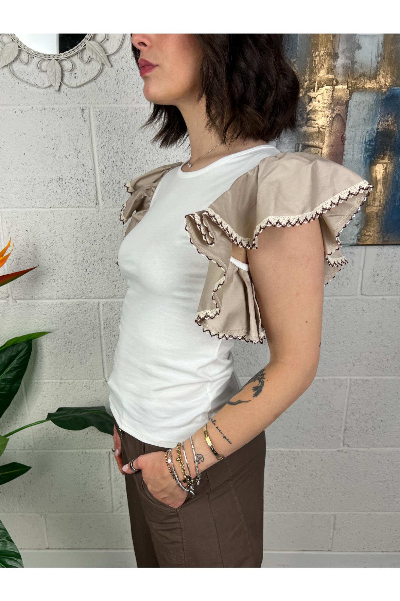 METOO T-shirt con voila Metoo Sabbia