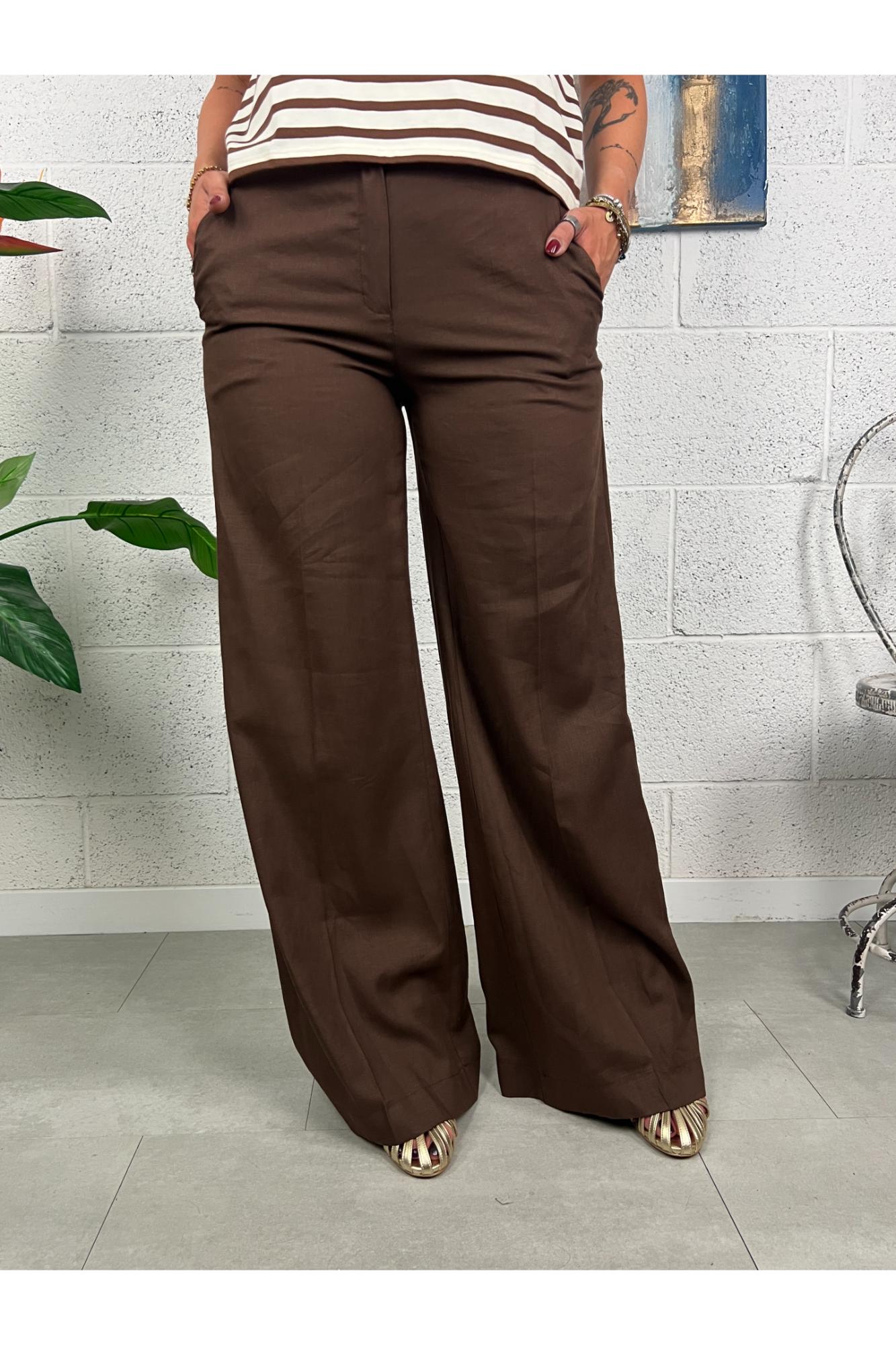 METOO Pantalone a palazzo Metoo Cioccolato