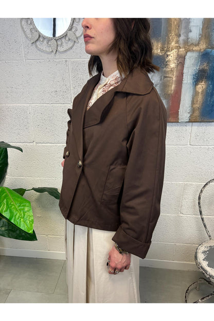 METOO Impermeabile doppio petto Metto Moro