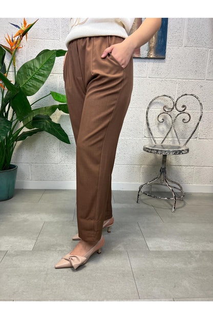 METOO Pantalone con risvolto Metoo Tabacco