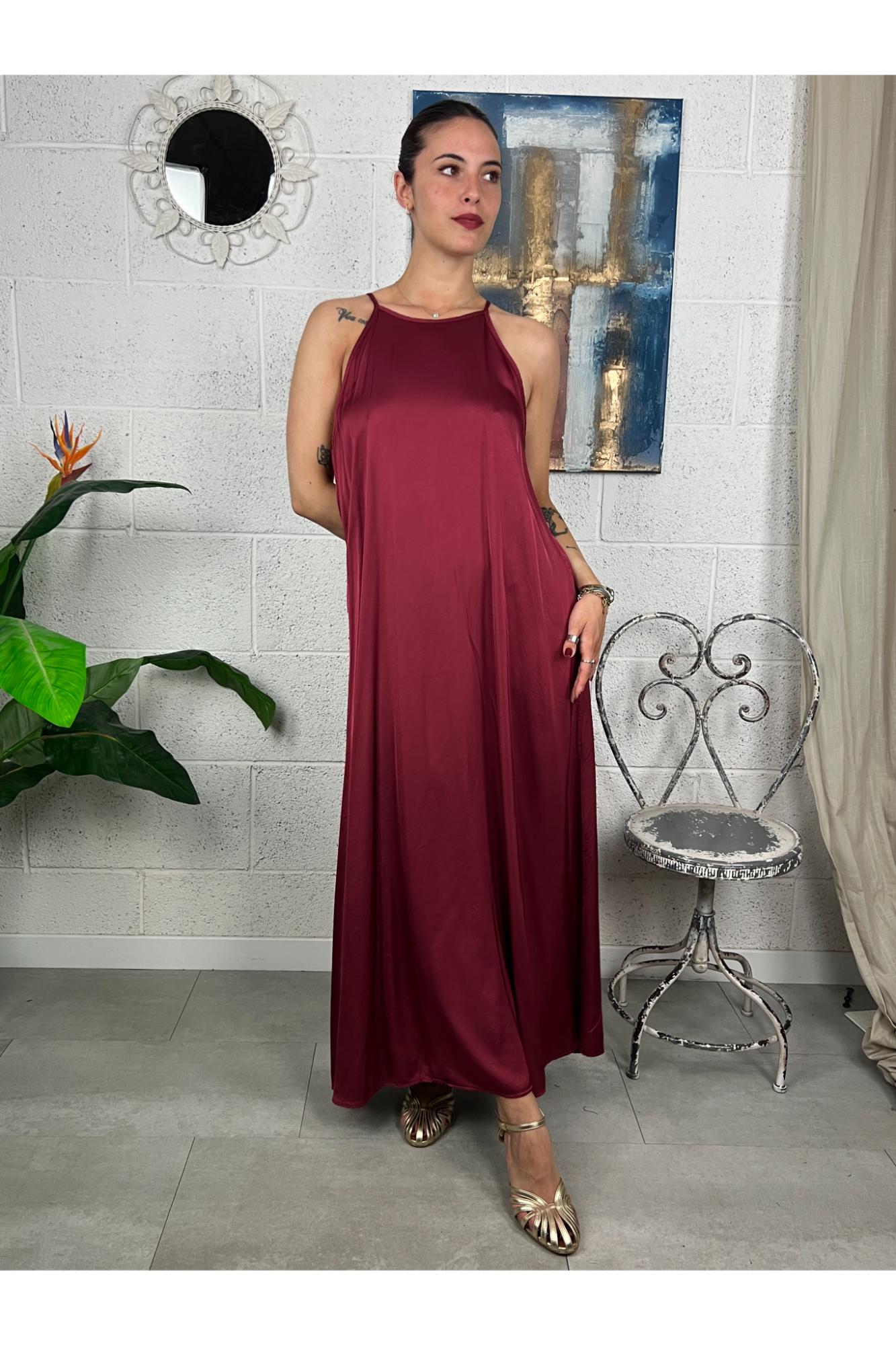 METOO Abito lungo in satin Metoo Vino