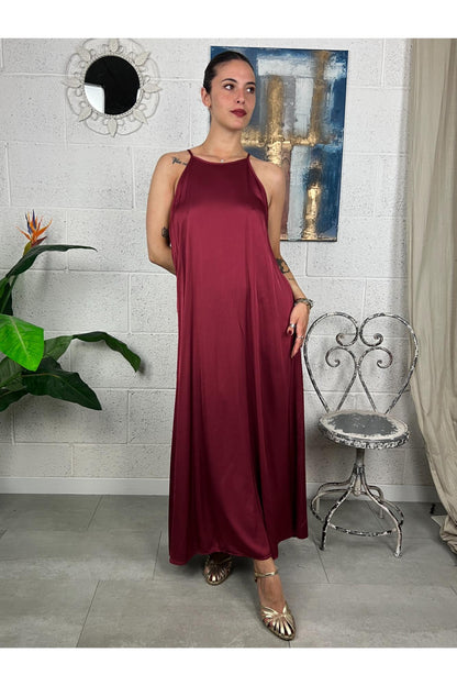 METOO Abito lungo in satin Metoo Vino