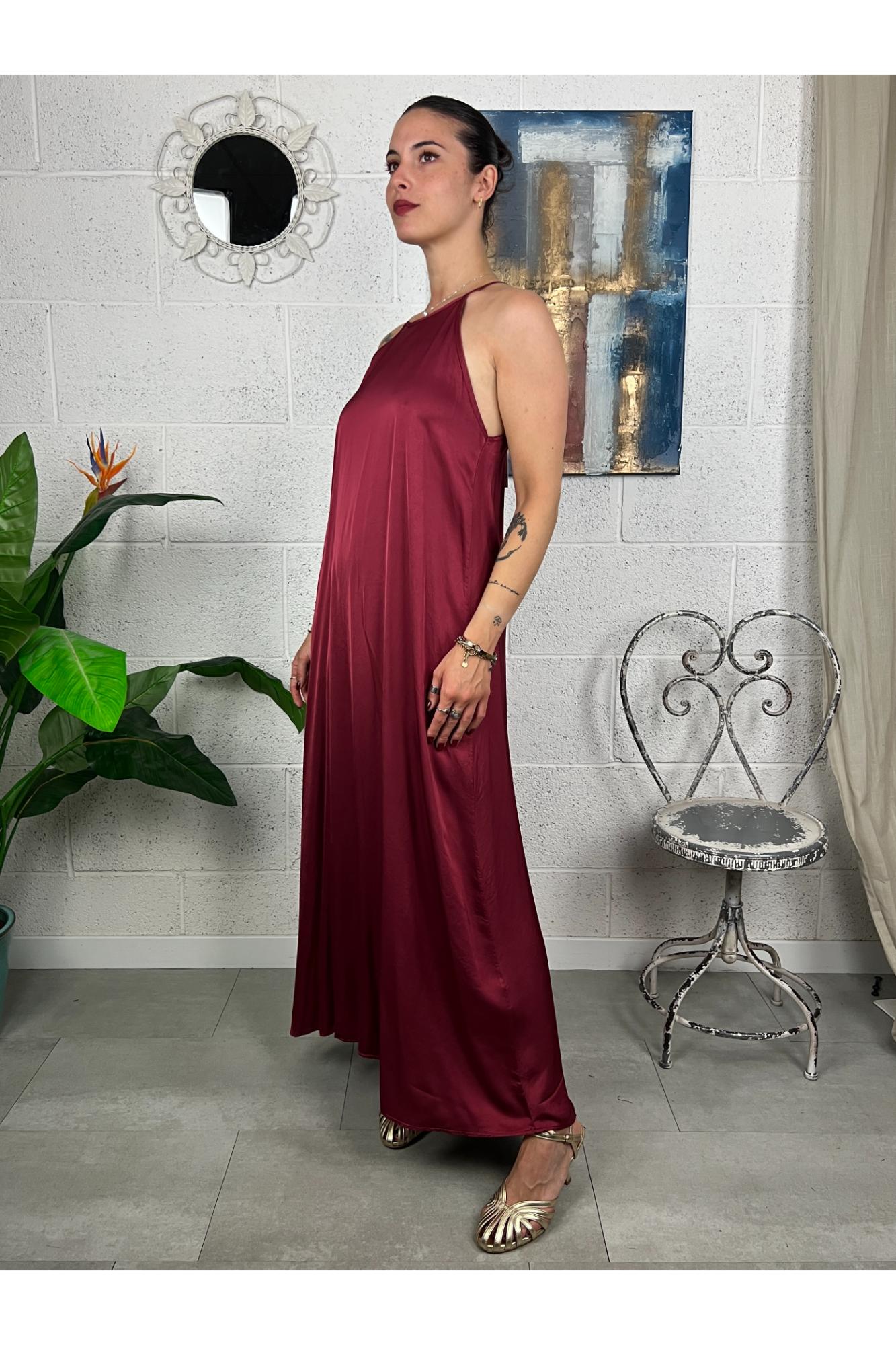 METOO Abito lungo in satin Metoo Vino