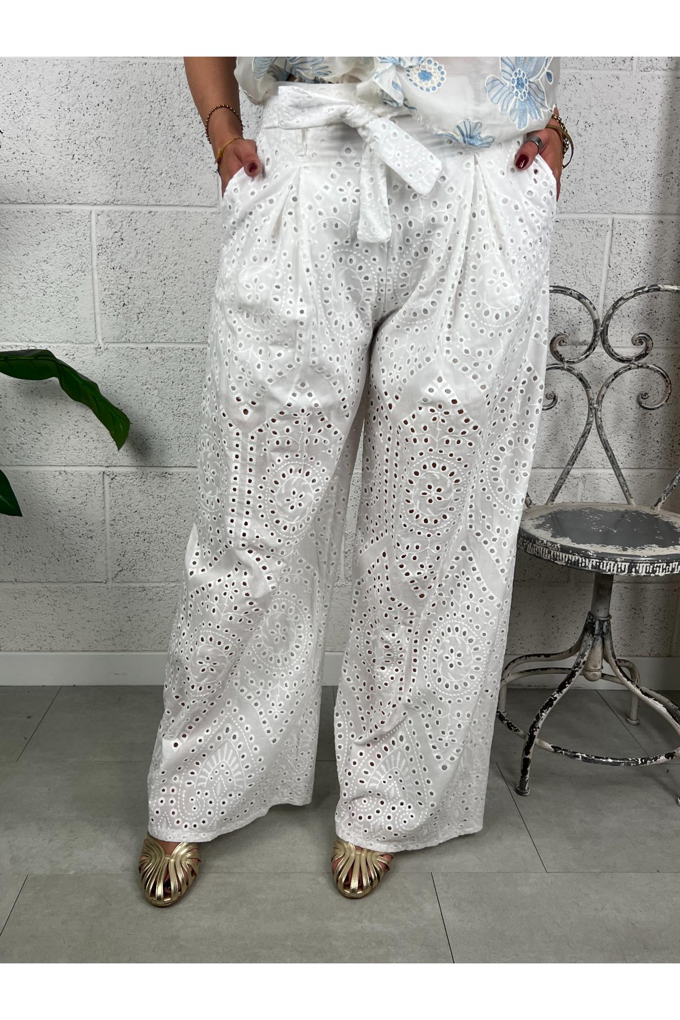 METOO Pantalone a palazzo san gallo Metoo Bianco