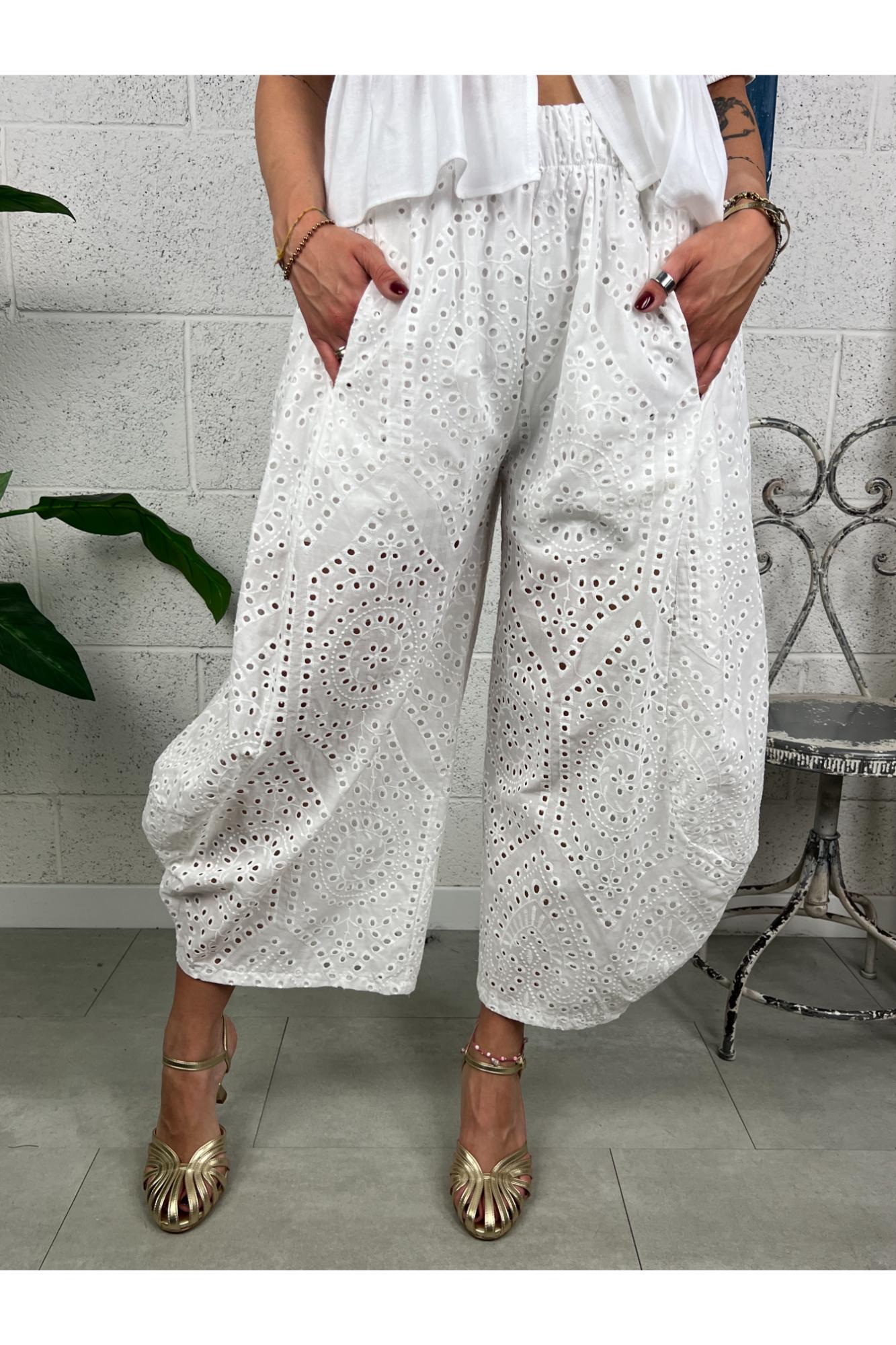 METOO Pantalone san gallo baloon Metoo Bianco