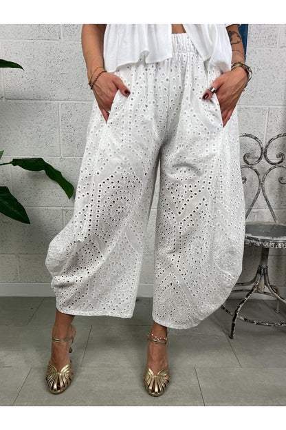 METOO Pantalone san gallo baloon Metoo Bianco