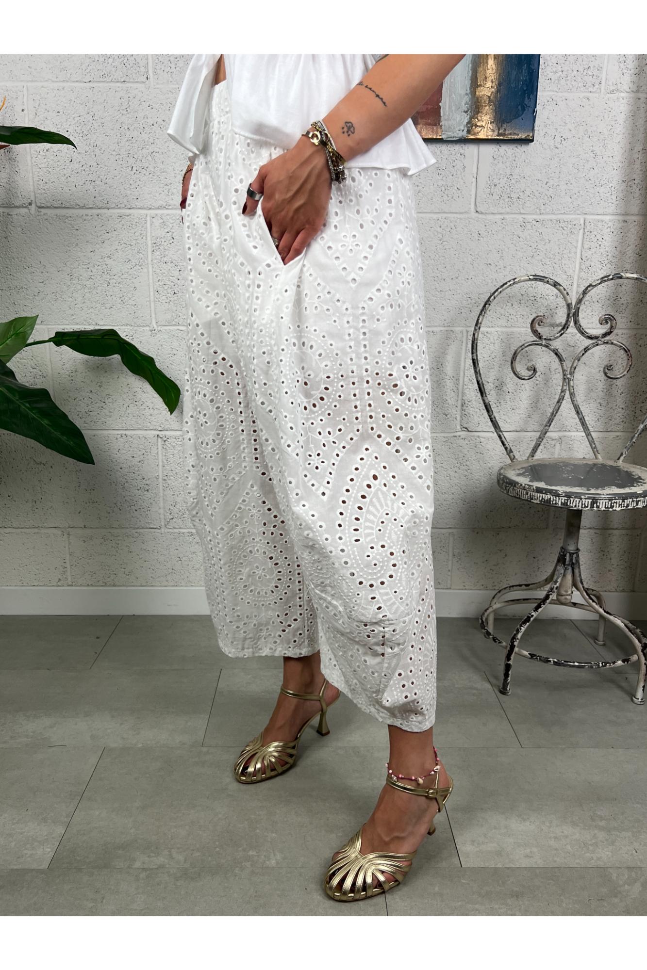 METOO Pantalone san gallo baloon Metoo Bianco