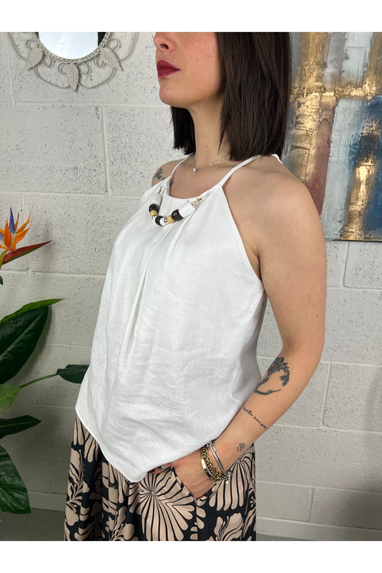 METOO Top con collana Metoo Bianco