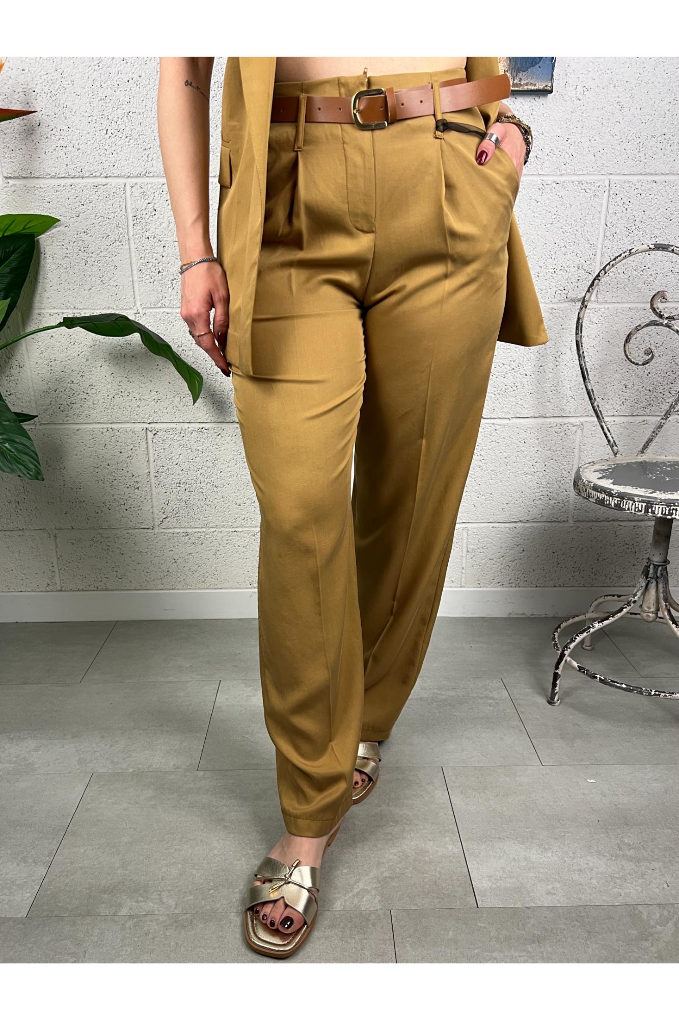 METOO Pantalone palazzo Metoo Senape