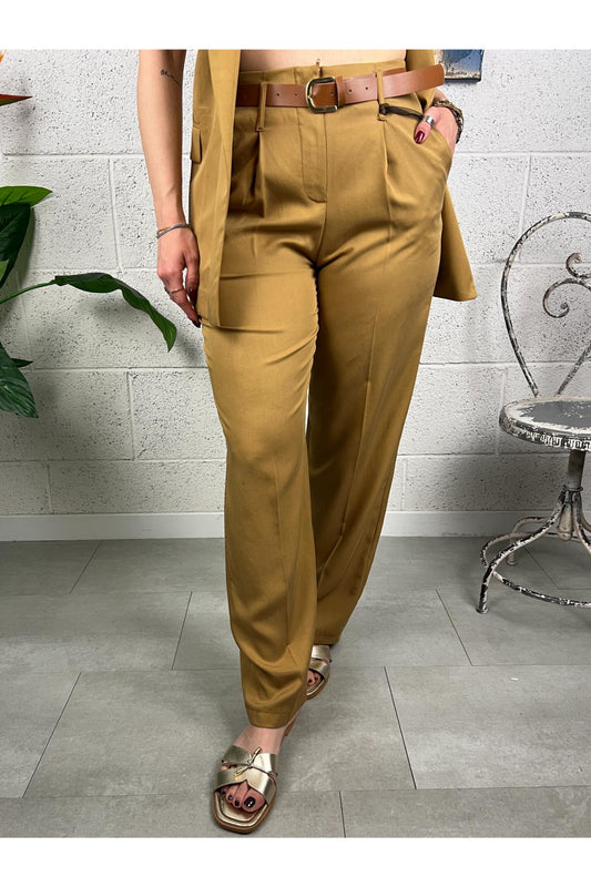 METOO Pantalone palazzo Metoo Senape