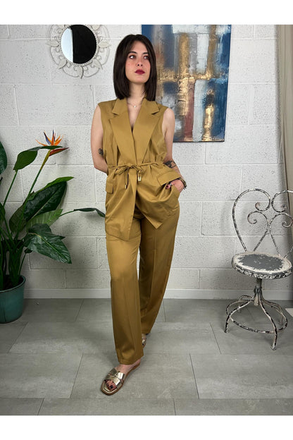 METOO Pantalone palazzo Metoo Senape