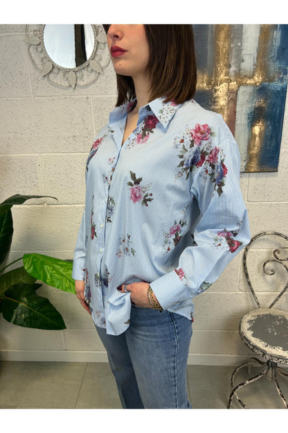 MOTEL Camicia con fiori Motel Azzuro