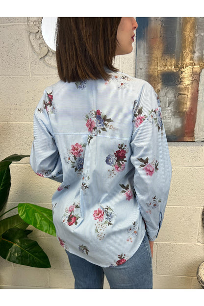 MOTEL Camicia con fiori Motel Azzuro