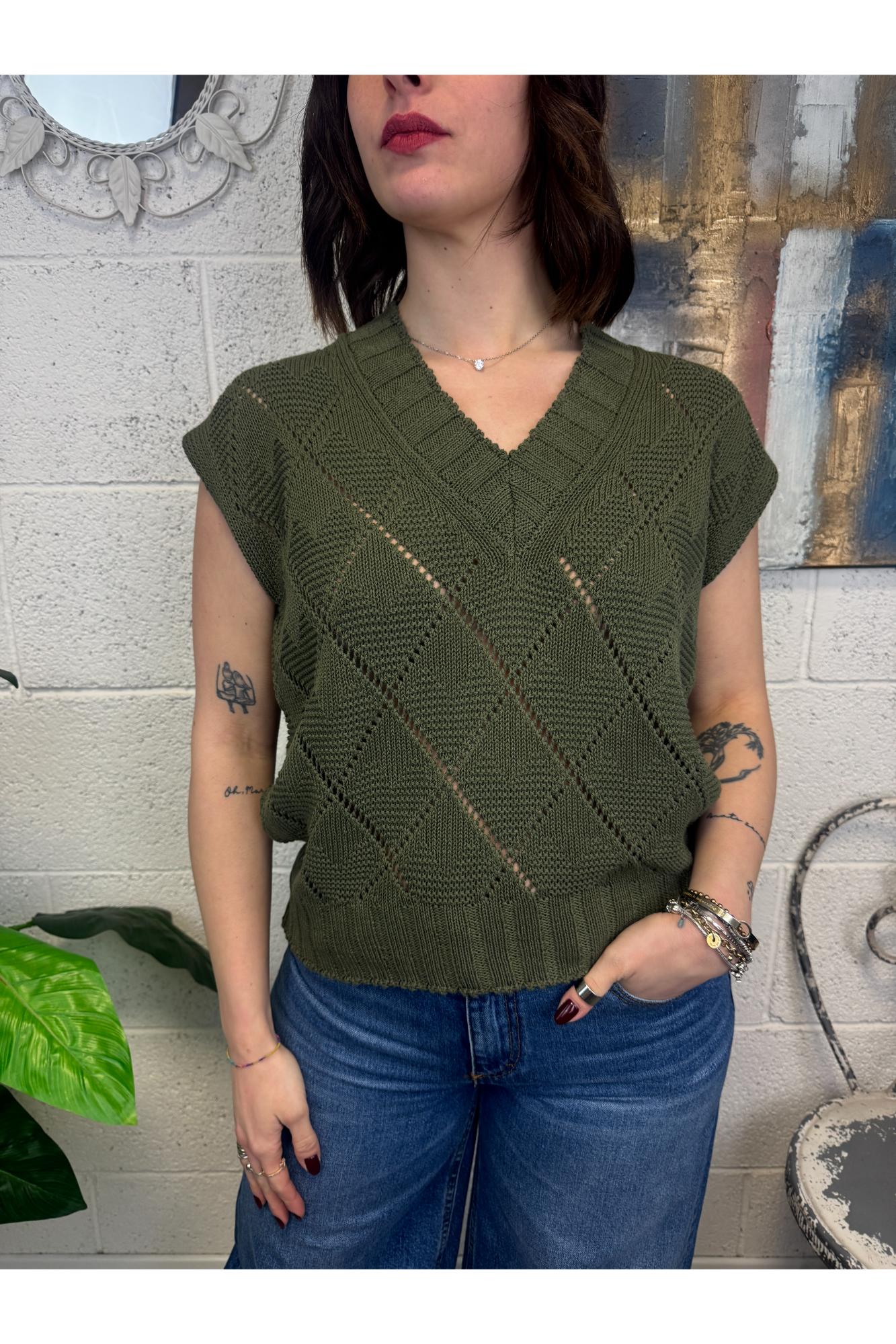 MOTEL Gilet di filo Motel Verde