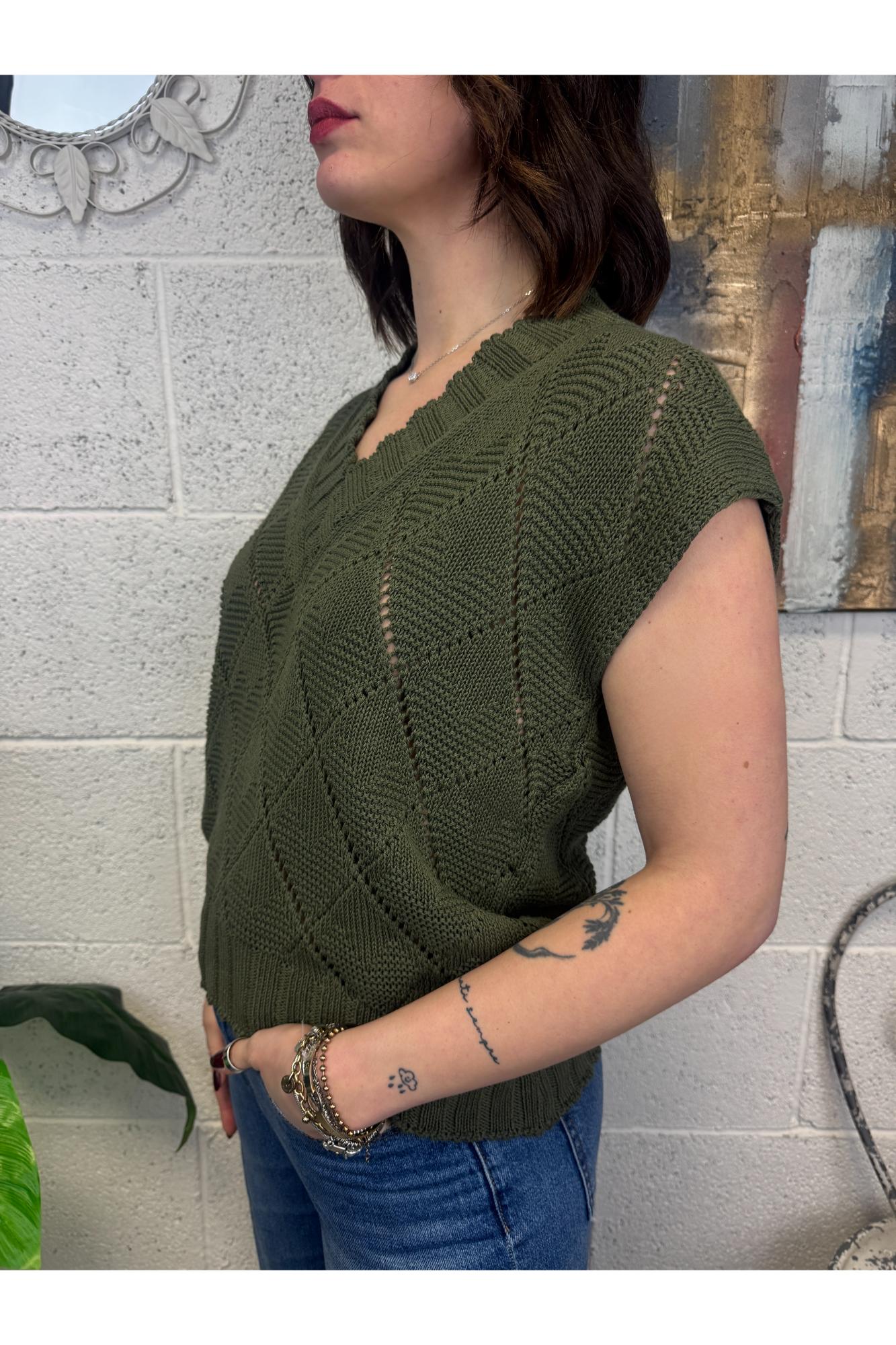 MOTEL Gilet di filo Motel Verde