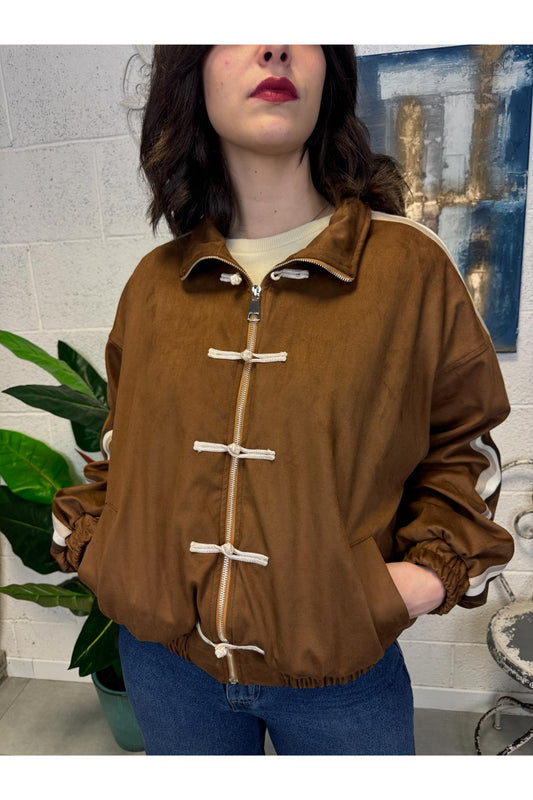 MOTEL Bomber con alamari Motel Cognac