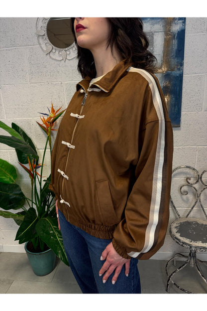 MOTEL Bomber con alamari Motel Cognac