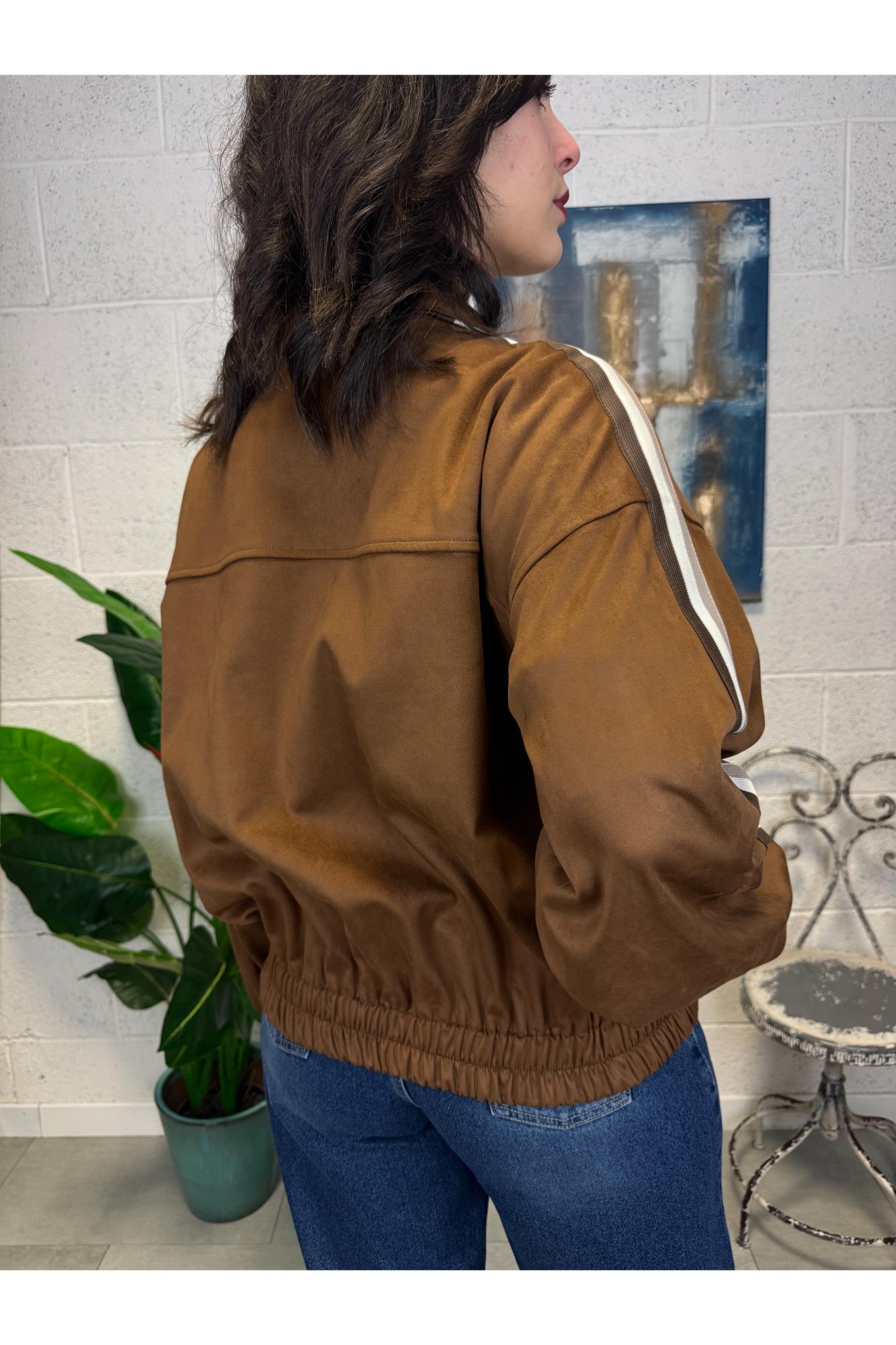 MOTEL Bomber con alamari Motel Cognac