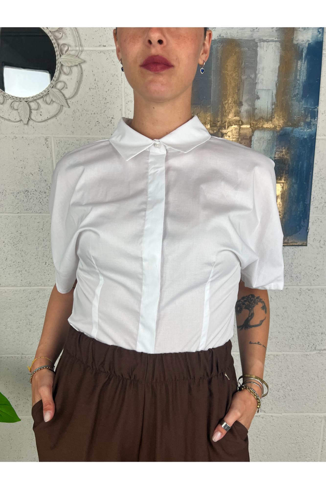 MOTEL Camicia con manica ampia Bianco