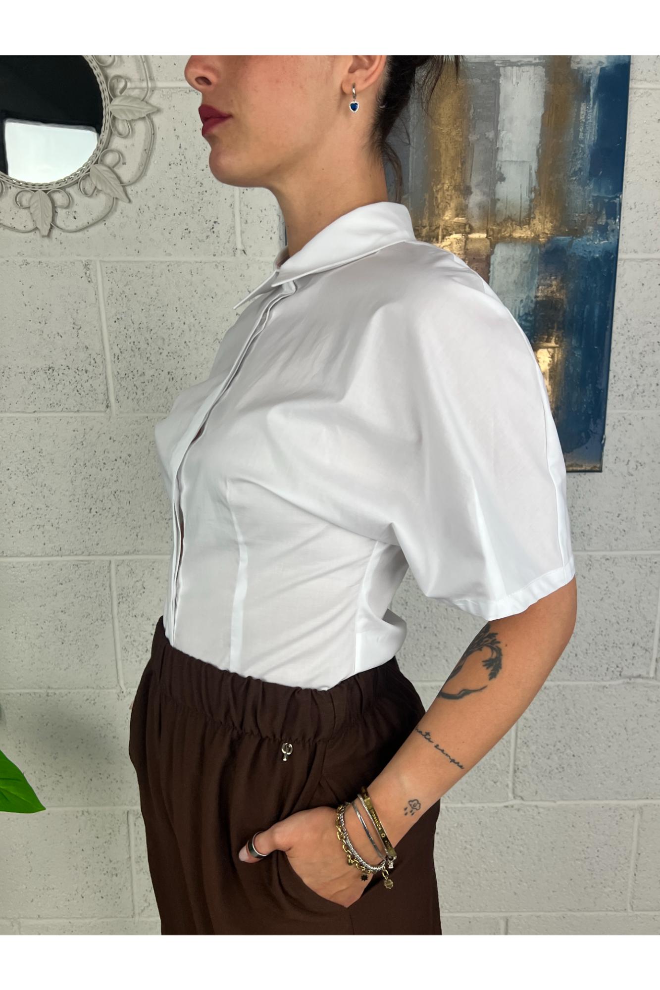 MOTEL Camicia con manica ampia Bianco
