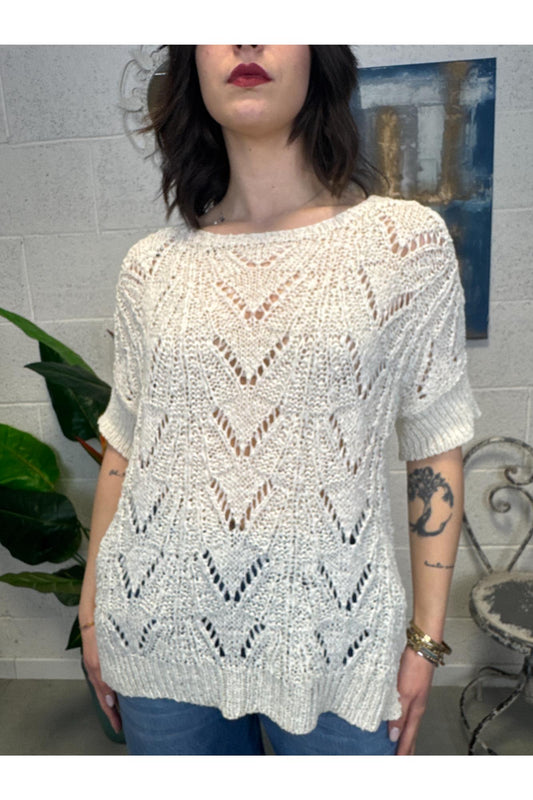 MOTEL Maglia fettuccia Motel Ecru