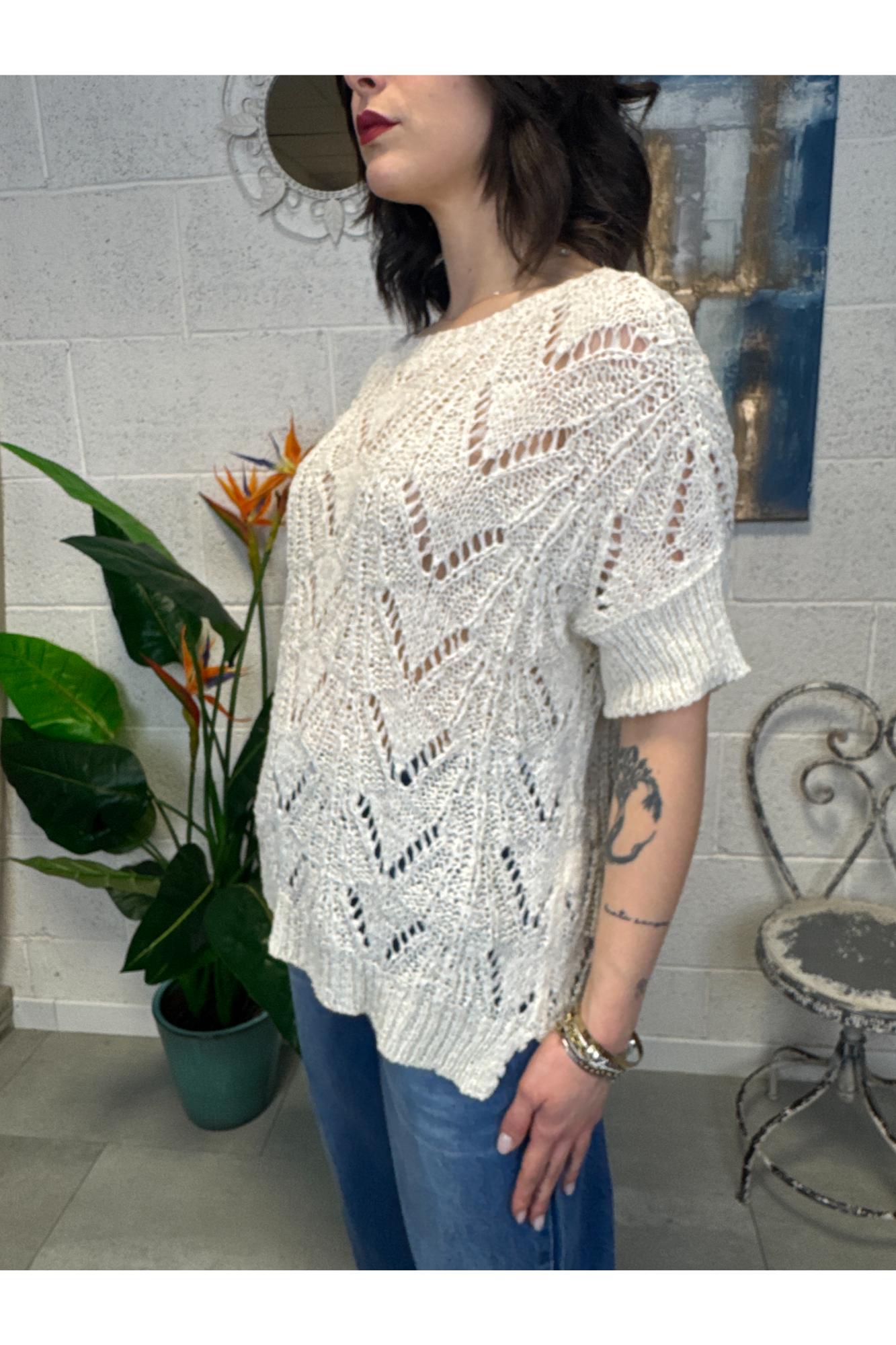 MOTEL Maglia fettuccia Motel Ecru