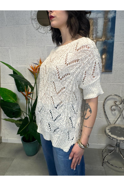 MOTEL Maglia fettuccia Motel Ecru