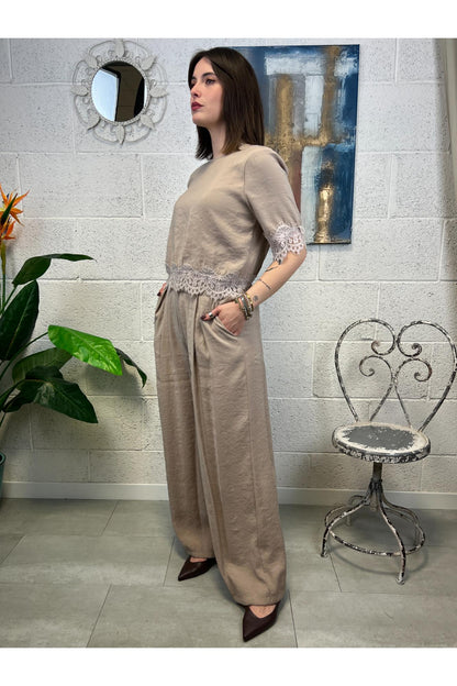 MOTEL Pantalone palazzo Motel Beige