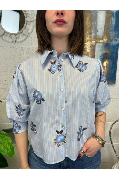 MOTEL Camicia con paillettes Motel Unica