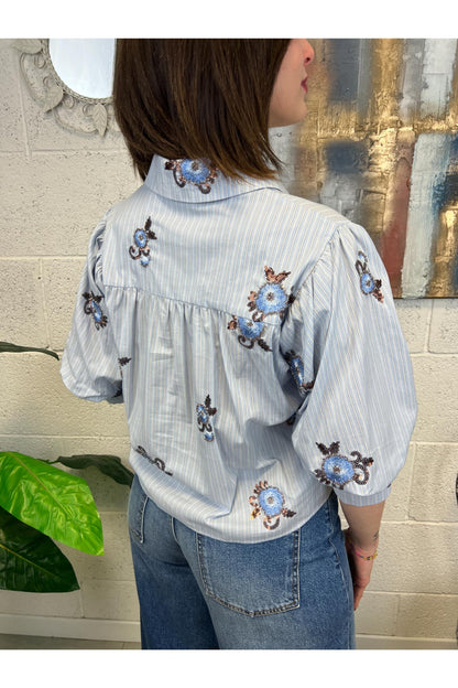 MOTEL Camicia con paillettes Motel Unica