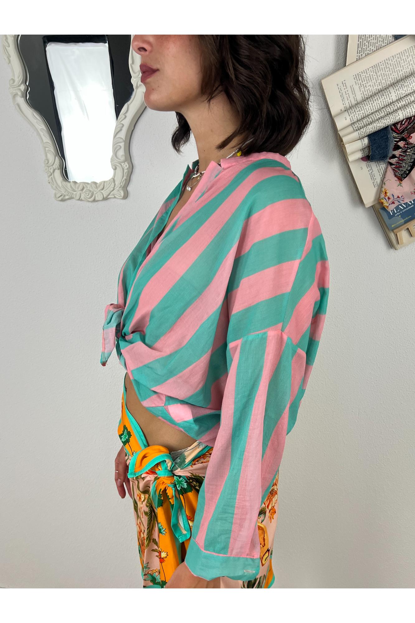 MOTEL Camicia rigata Motel Rosa