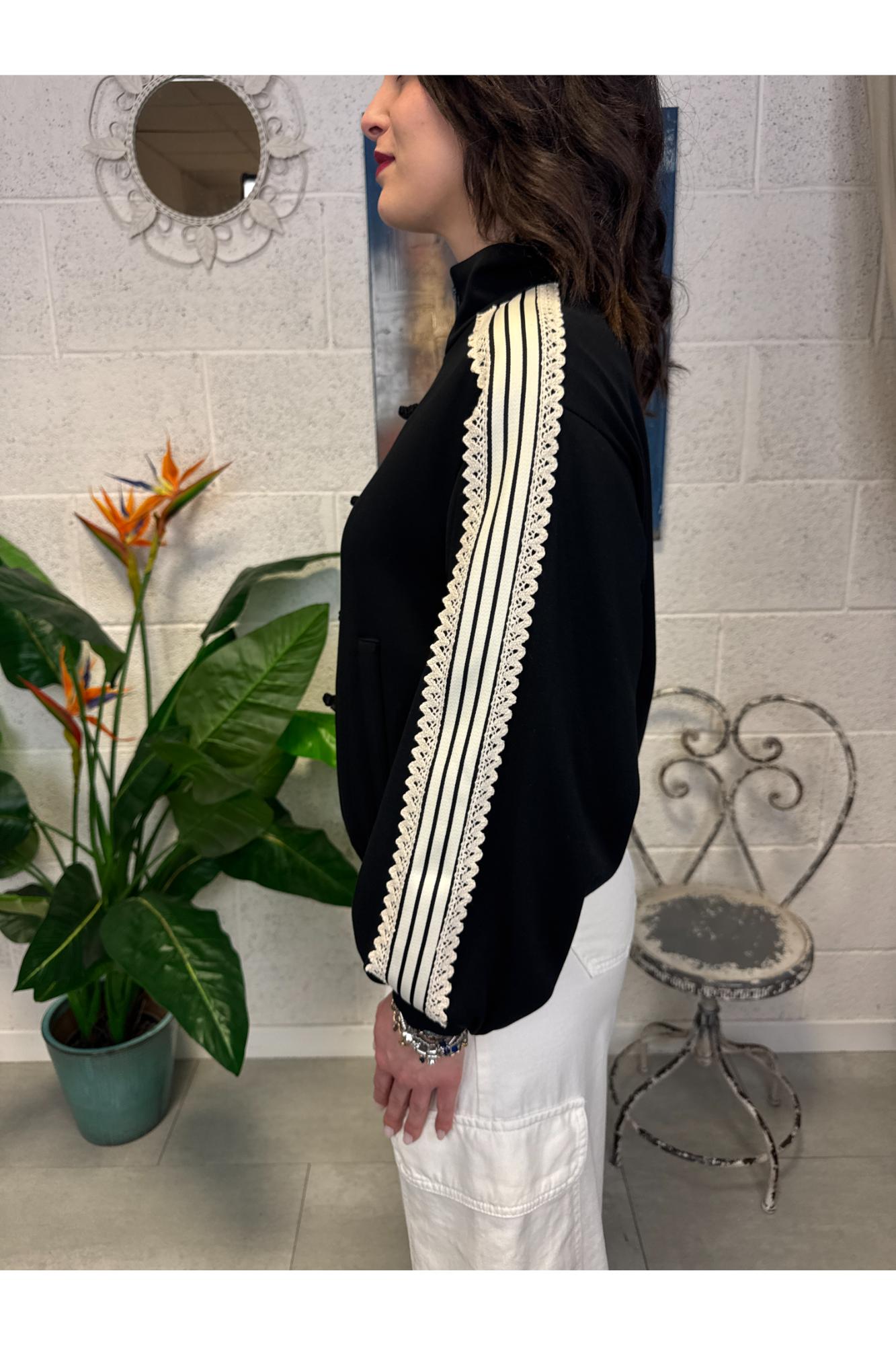 MOTEL Felpa con alamari Motel Nero