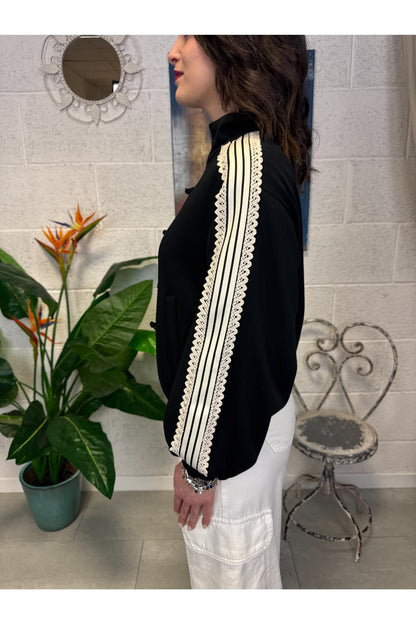 MOTEL Felpa con alamari Motel Nero