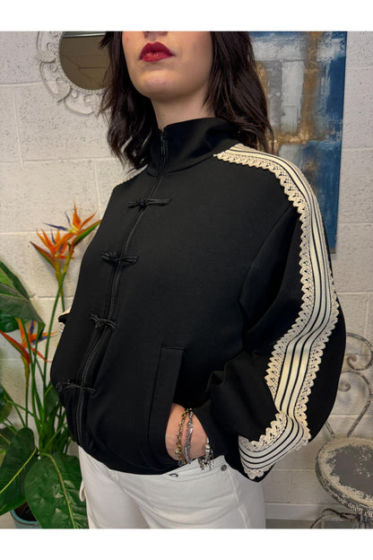 MOTEL Felpa con alamari Motel Nero