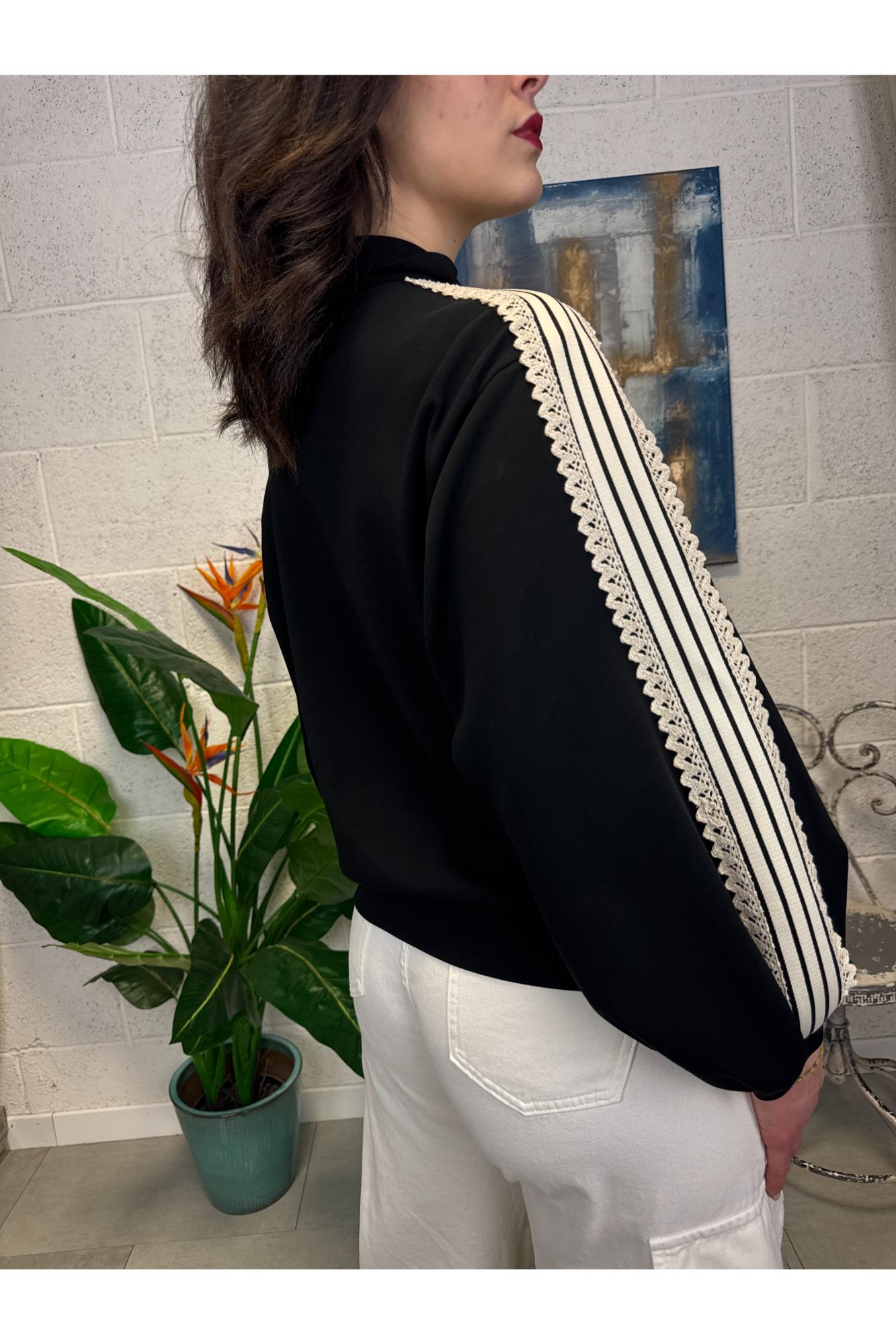 MOTEL Felpa con alamari Motel Nero