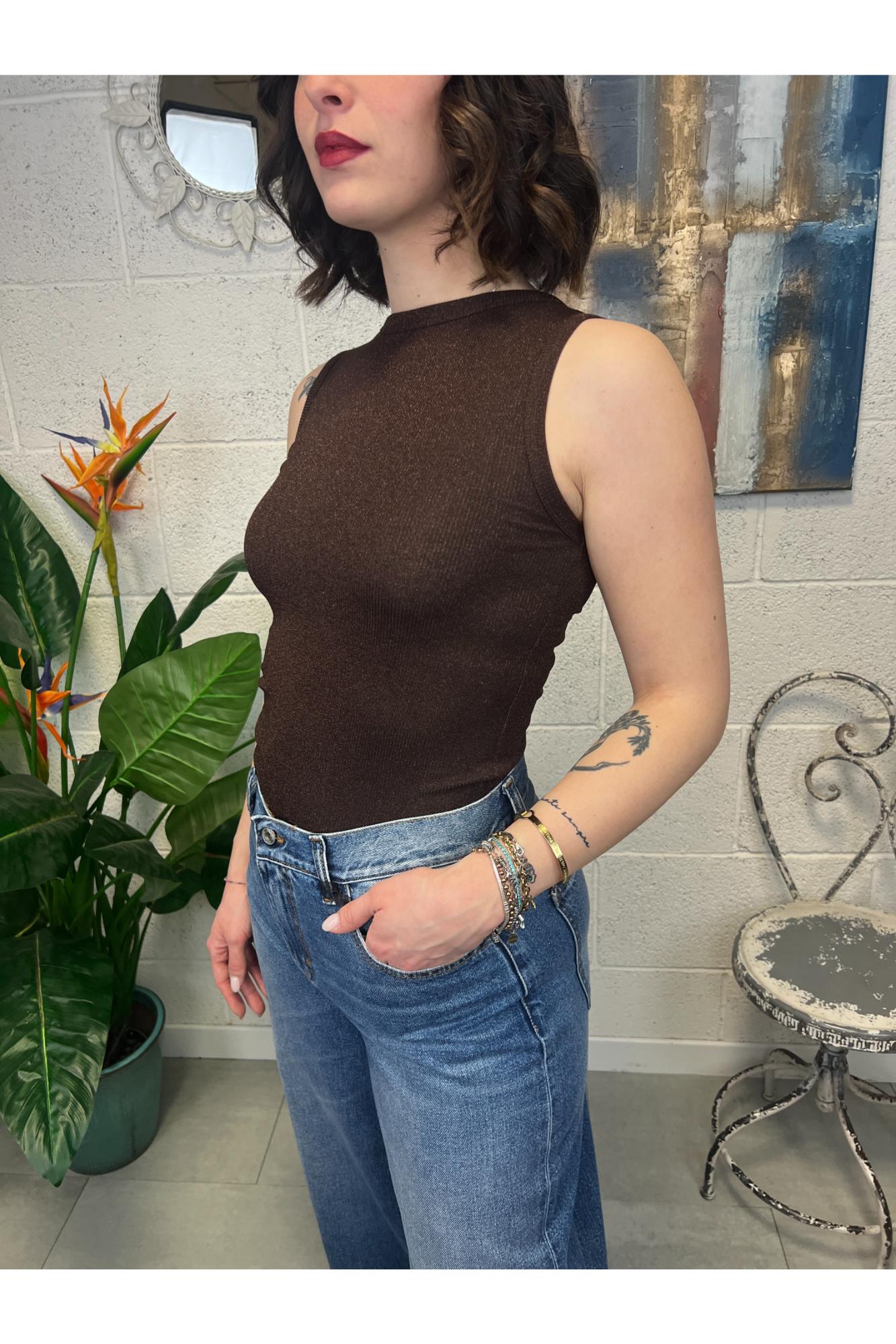 PHILIA LOFT canottiera con lurex Philia loft Moro