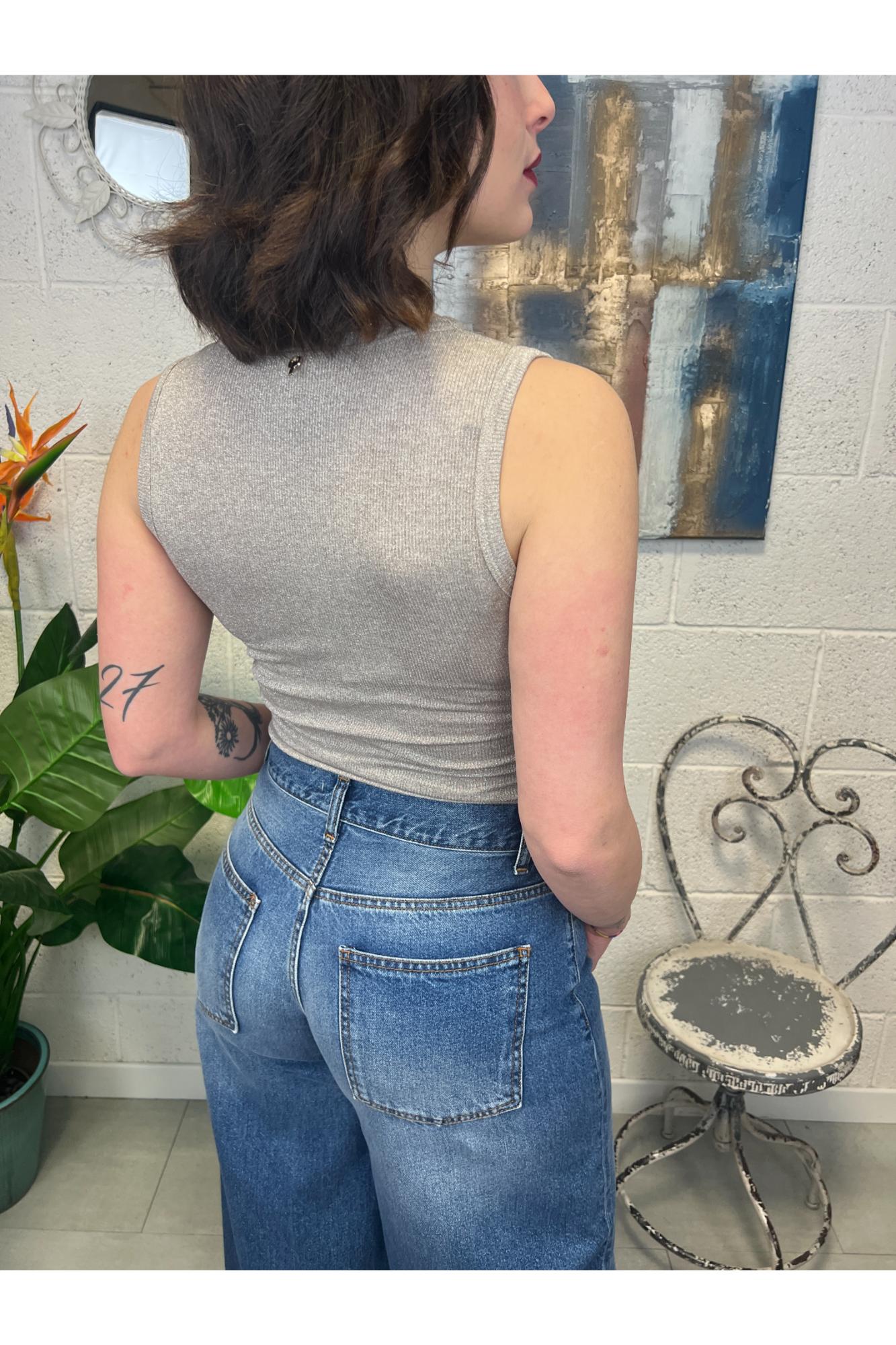 PHILIA LOFT canottiera con lurex Philia loft Pietra