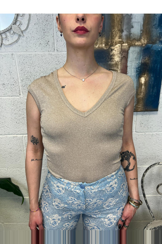 PHILIA LOFT Maglia a v con lurex Philia loft Grano