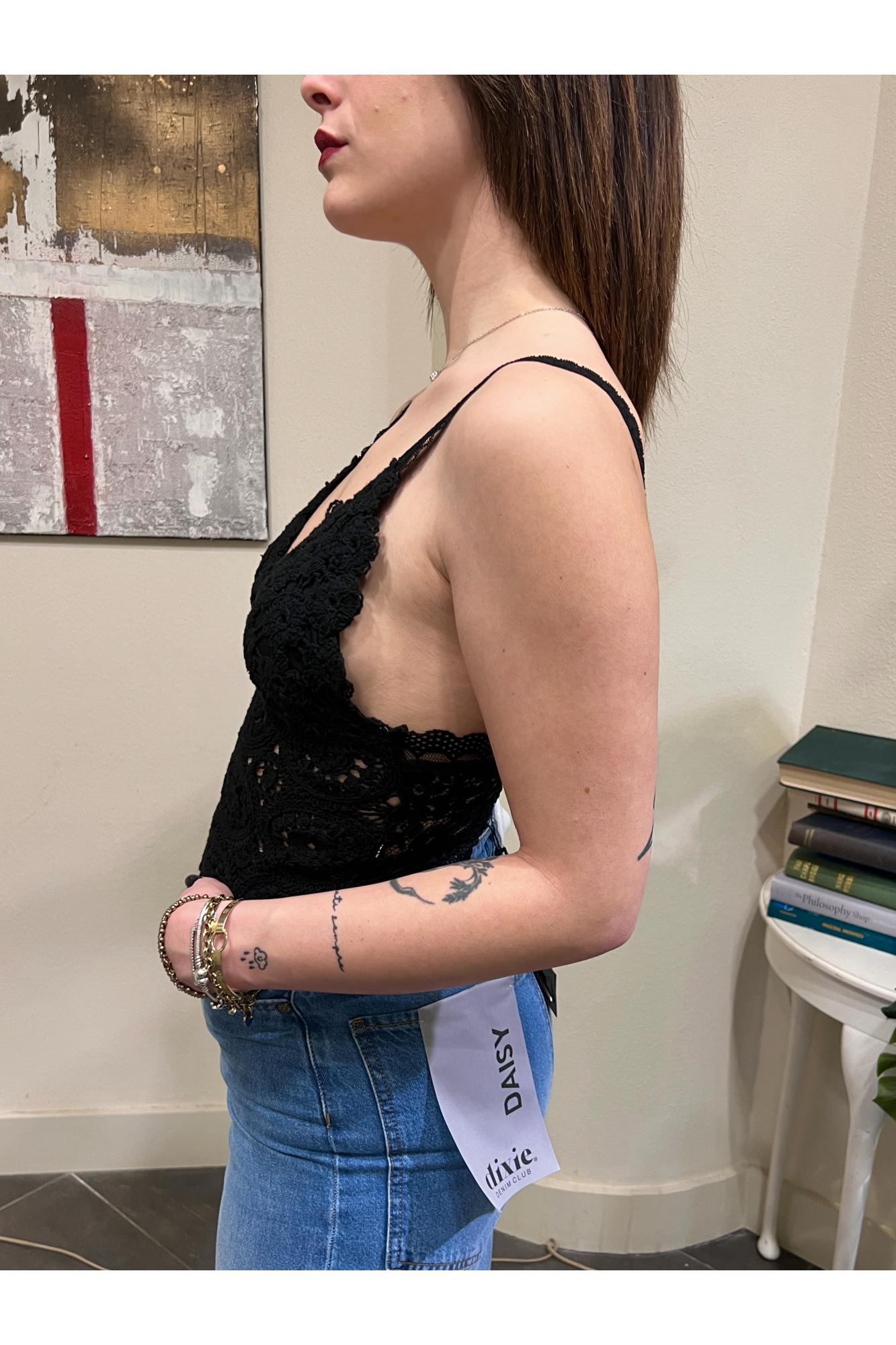 PHILIA LOFT Canottiera macramè Philia loft Nero