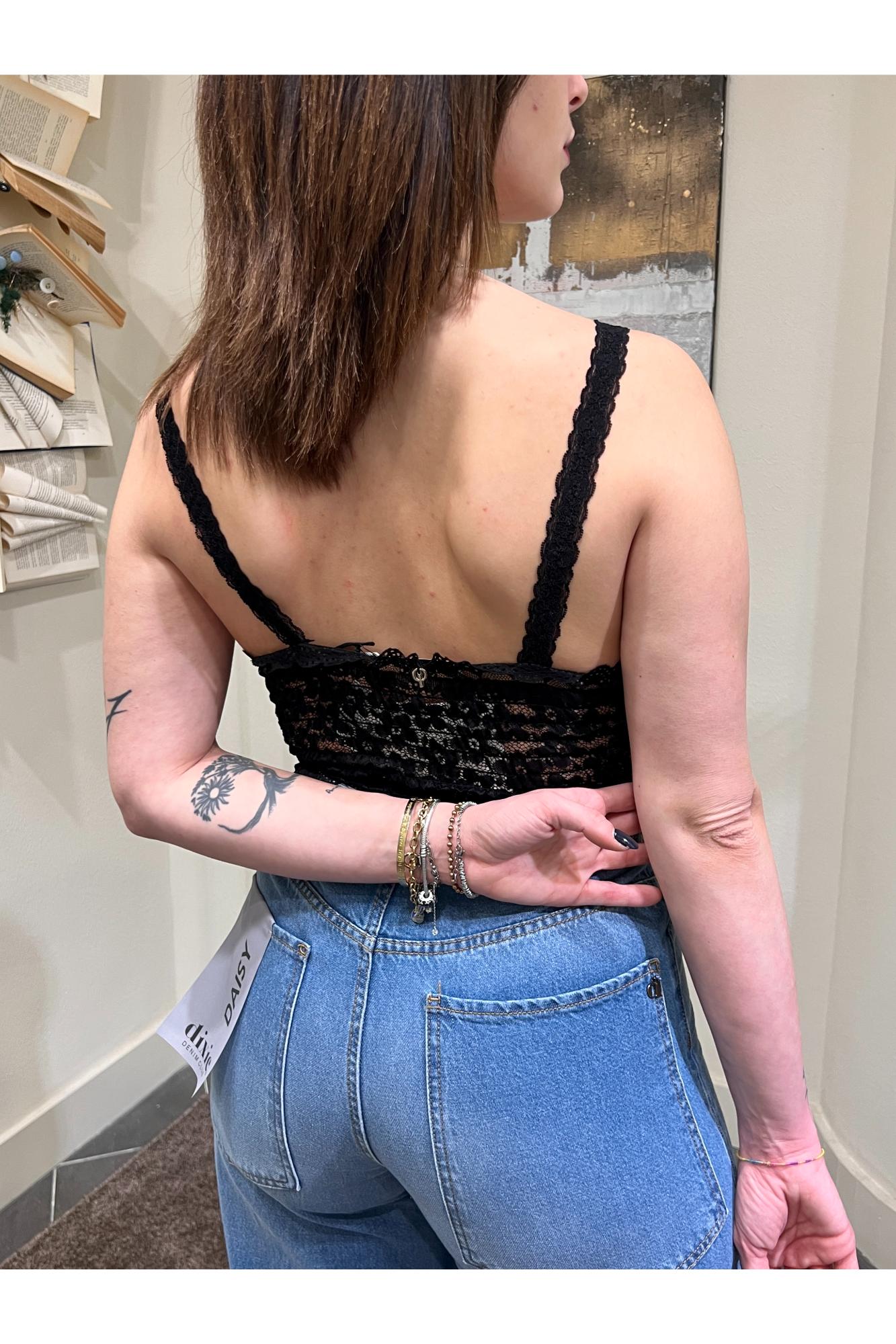 PHILIA LOFT Canottiera macramè Philia loft Nero