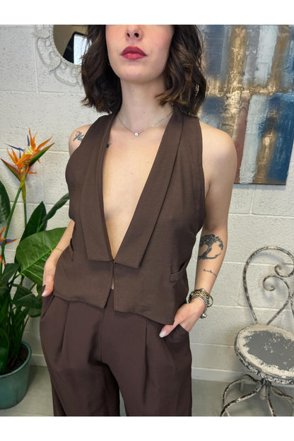 PHILIA LOFT Gilet scollato Philia loft Moka