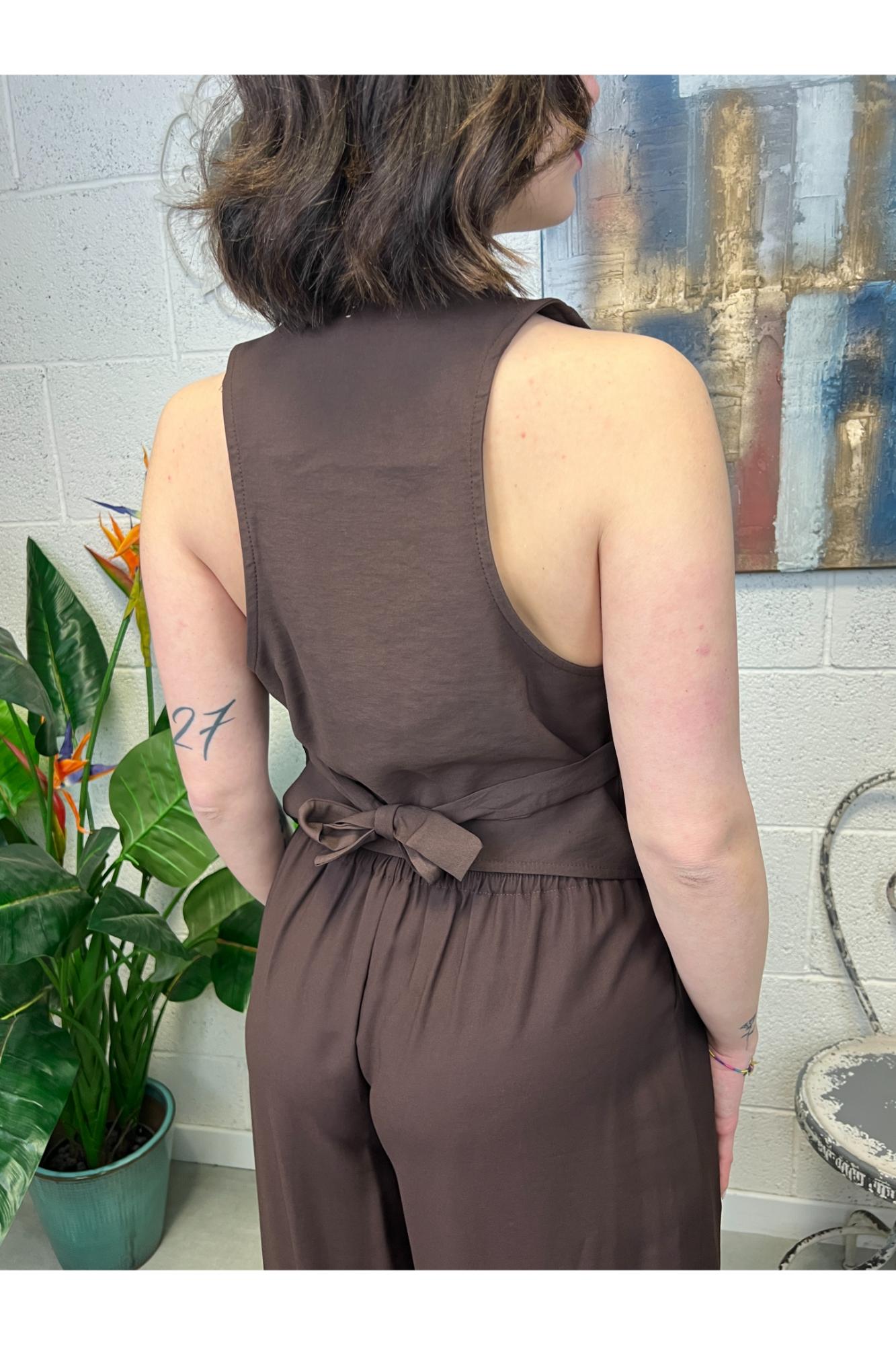 PHILIA LOFT Gilet scollato Philia loft Moka