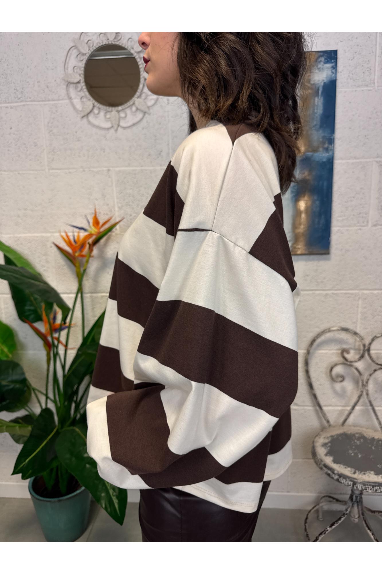 PHILIA LOFT Maglia rigata Philia loft Cioccolato