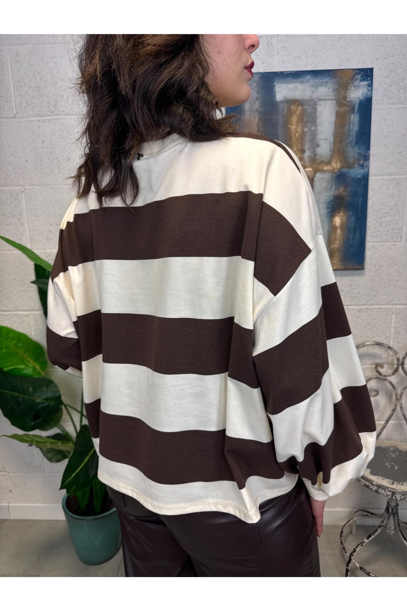 PHILIA LOFT Maglia rigata Philia loft Cioccolato